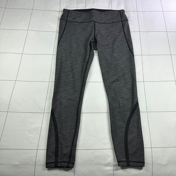 Lululemon Leggings Womens 8 Heathered Gray On Track Run Athletic Workout Gym - Picture 3 of 11